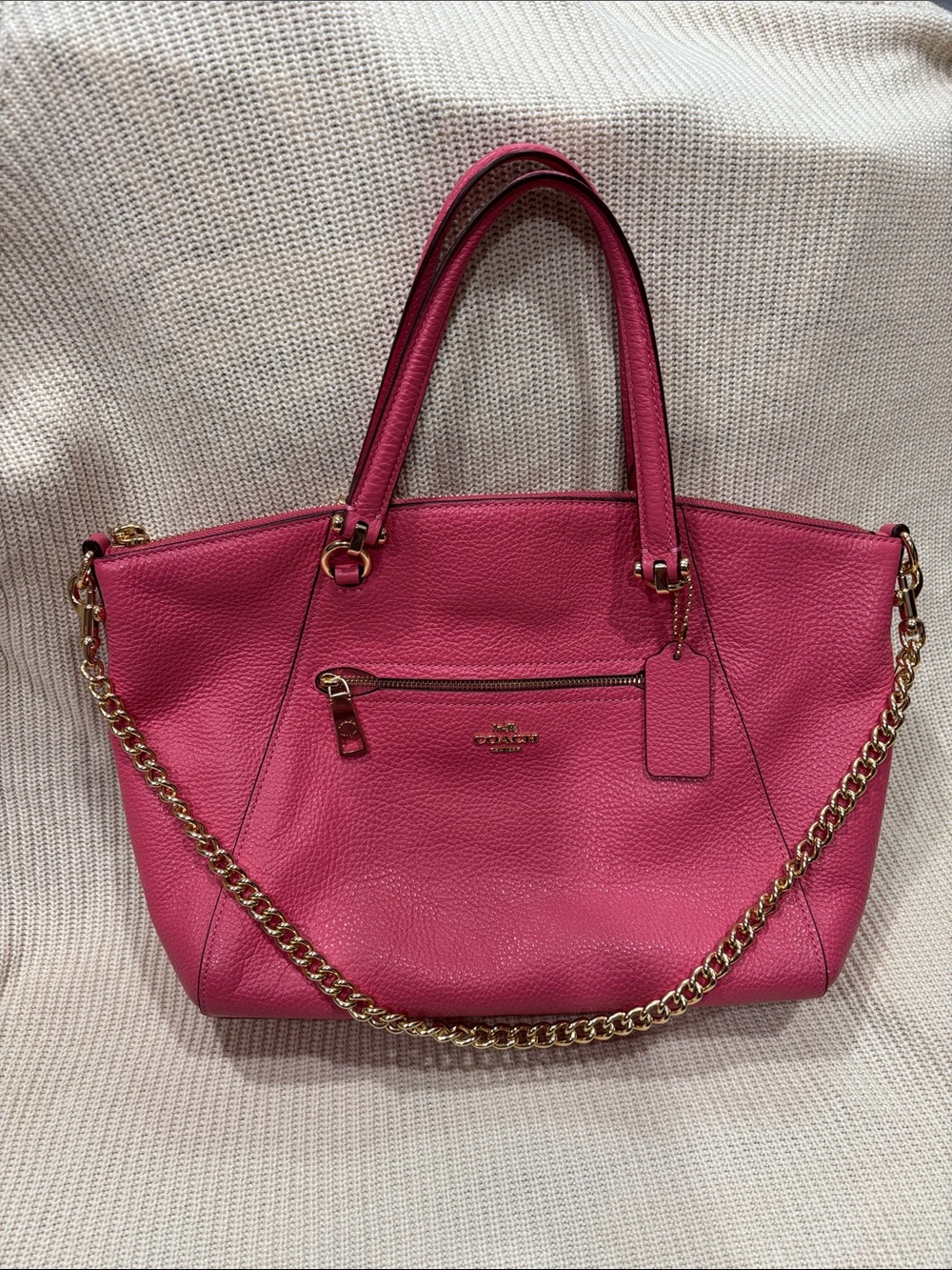 Coach Pink Pebbled Leather Satchel/Tote